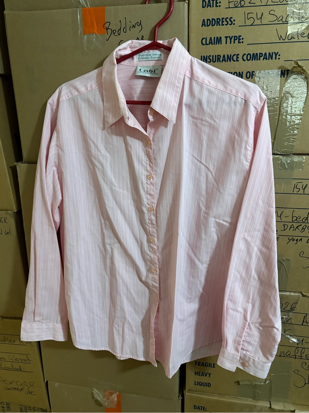 Classic Women's Pink Striped Button-Down Shirt